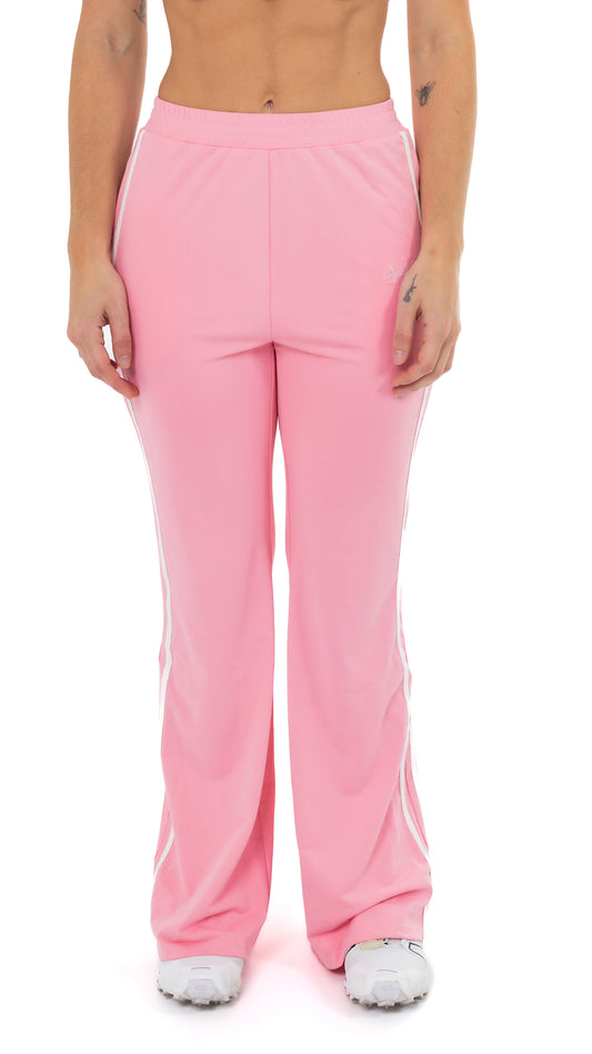 Spoiled flared sweatpants pink & white